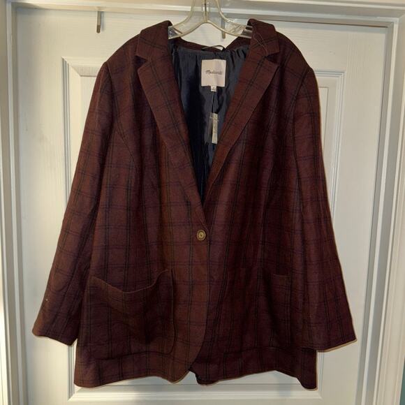 Madewell Women Plus Size Larsen Blazer in Spiced Raisin - Picture 5 of 12
